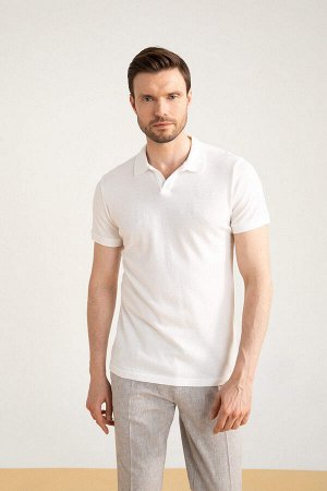 Облегающая футболка с короткими рукавами и воротником-поло