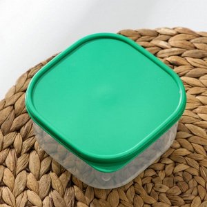 Набор контейнеров пищевых Доляна, квадратных, 2 шт: 450 мл; 700 мл, цвет зелёный