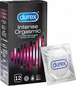 Презервативы DUREX (Дюрекс) Durex Intense Orgasmic Презервативы рельефные ребристые, со стимулирующим гелем-смазкой, 12 шт