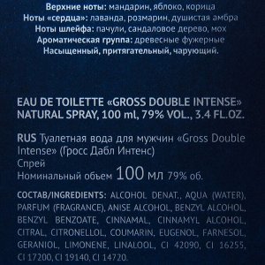 Туалетная вода мужская Gross Double Intense, 100 мл