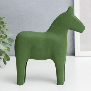 Сувенир дерево "Конь зелёный матовый" 18,5х4х16 см