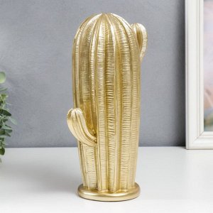 Сувенир полистоун "Колонновидный золотой кактус" 29х10 см