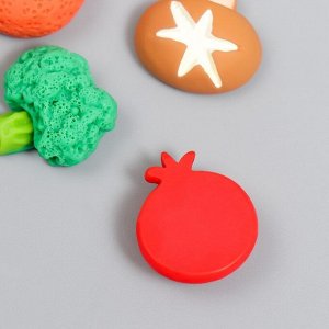 Декор для творчества пластик «Полезные овощи и фрукты» набор 11 шт. 1.8x1.5 см