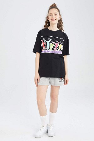Keith Haring Licensed Oversize-футболка с круглым вырезом и короткими рукавами