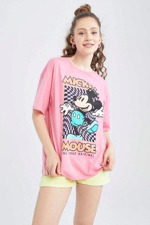 Крутая футболка оверсайз с круглым вырезом с логотипом Disney Mickey & Minnie