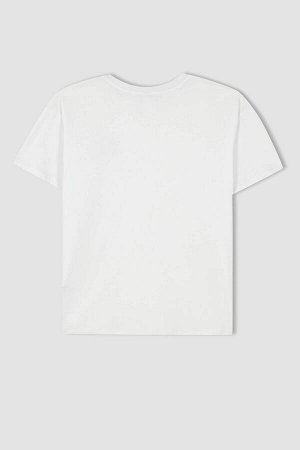 Defacto Fit Обычный крой Минималистичная экологичная футболка с принтом