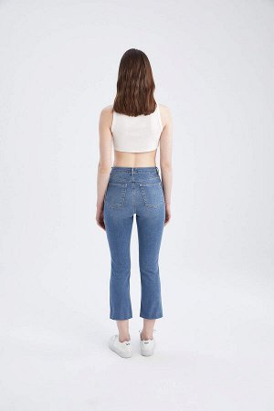Испанские джинсовые брюки с высокой талией