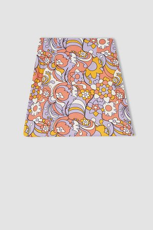 Льняная мини-юбка с цветочным узором Cool A Form