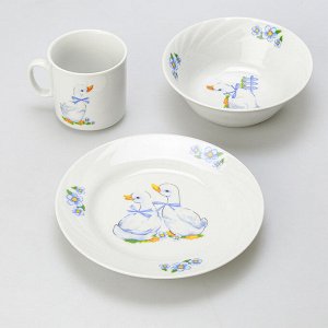 Набор посуды фарфоровый 3 предмета "Гусята" (Беларусь)