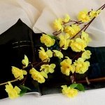 Сакура нежность 65 см цвет желтый цветок искусственный