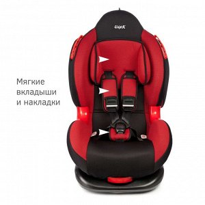 Детское автокресло "SIGER ART Кокон ISOFIX" KRES0117 красный, 1-7 лет, 9-25 кг, группа 1/2