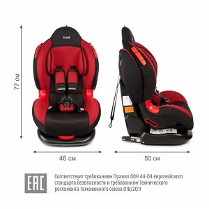 Детское автокресло "SIGER ART Кокон ISOFIX" KRES0117 красный, 1-7 лет, 9-25 кг, группа 1/2