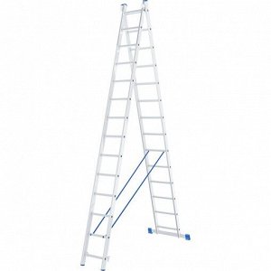 Лестница, 2 х 14 ступеней, алюминиевая, двухсекционная, Россия// Сибртех