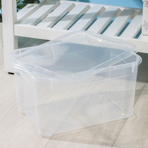 Ящик для хранения с крышкой «Кристалл XS Plus», 16 л, 38,9?27,5?21,5 см, цвет прозрачный