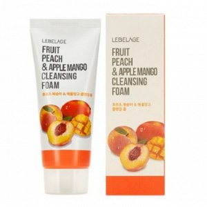 Lebelage Пенка для умывания с экстрактами персика и манго / Fruit Peach & Apple M a n g o  Cleansing Foam, 100 мл