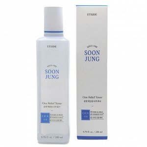 Etude Слабокислотный тонер для лица Soon Jung CICA Relief Toner, 200 мл