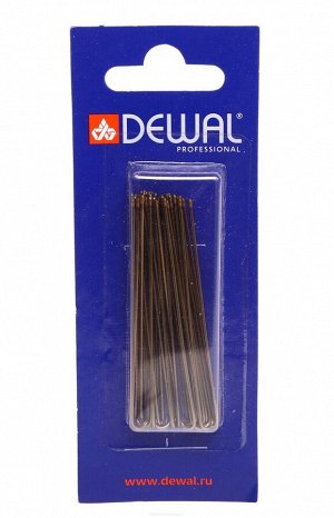 Dewal Шпильки для волос прямые SLT60P-3/24, 60 мм, коричневый, 24 шт.