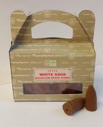 Благовония Satya конусы White Sage БЕЛЫЙ ШАЛФЕЙ &quot;пуля&quot; стелющийся дым 1 шт