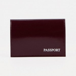 Обложка для паспорта, тиснение, цвет бордовый глянцевый 1628233