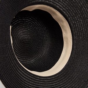Шляпа женская с цепочкой MINAKU цвет чёрный, р-р 58