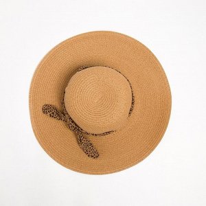 Шляпа женская MINAKU "Leopard" цвет бежевый, р-р 56-58