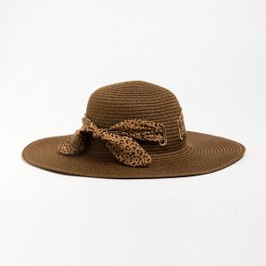 Шляпа женская MINAKU "Leopard" цвет коричневый, р-р 56-58