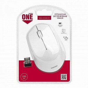 Мышь оптическая беспроводная Smart Buy SBM-333AG-W ONE (white)