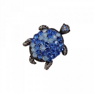 Брошка "Черепаха", цвет синий арт.648.978
