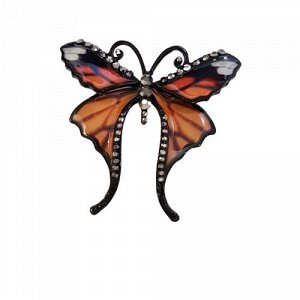 Брошка "Бабочка", цвет оранжевый, арт.648.962