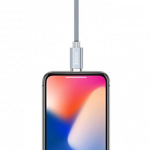 Кабель USB - Apple lightning Hoco U40A магнитный  100см 2A (metal grey)