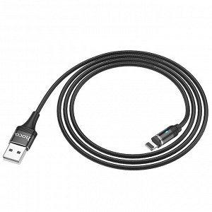 Кабель USB - Apple lightning Hoco U76 Fresh магнитный  120см 2A  (black)
