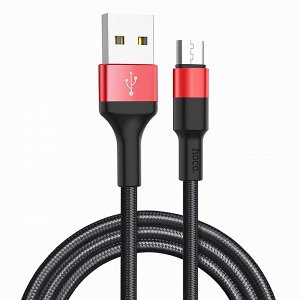 Кабель USB - micro USB Hoco X26  100см 2A (black/red)