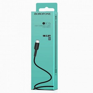 Кабель USB - Type-C Borofone BX16 Easy  100см 3A (black)