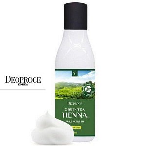 Обновляющий шампунь с хной и зеленым чаем Deoproce Greentea Henna Pure Refresh Shampoo, 200мл