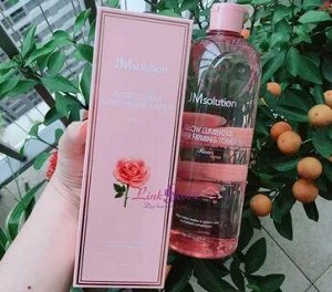 JM SOLUTION GLOW LUMINOUS FLOWER TONER XL Rose 600ml Тонер для лица с экстрактом розы 600мл