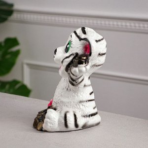 Копилка "Тигр с богатством", белый, 22 см