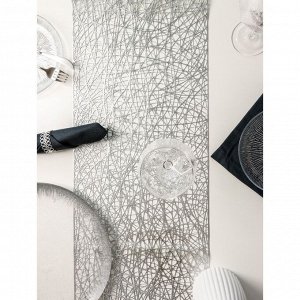 Дорожка на стол Доляна «Паутинка», 30x150 см, цвет серебро