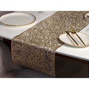 Дорожка на стол Доляна «Манифик», 30x150 см, цвет золотой