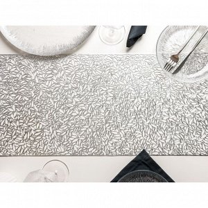 Дорожка на стол Доляна «Манифик», 30?150 см, цвет серебряный