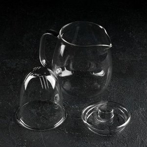 Чайник заварочный со стеклянным ситом Доляна «Бохо», 750 мл, 15x11x14 см