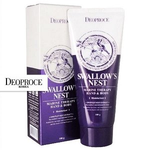 Крем для рук и тела с экстрактом ласточкиного гнезда Deoproce Swallow's Nest Marine Therapy Hand & Body, 100г