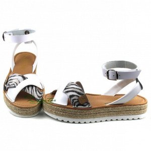 АБАРКАСЫ - ZAPATOS AB. ZAPATOS CRUZ/YUTE · blanco zebra