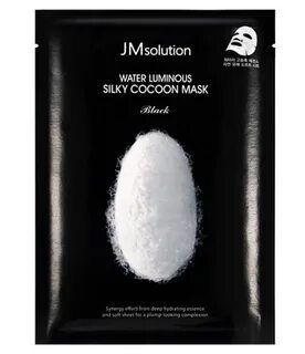 JM SOLUTION WATER LUMINOUS SILKY COCOON MASK BLACK 35ml Маска для упругости кожи с протеинами шелка 35мл