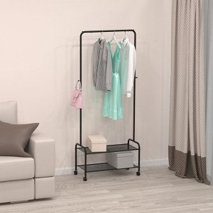 Вешалка гардеробная ""Валенсия 22М"" с двумя полками, на колёсах (VALENCIA 22M clothes rack)