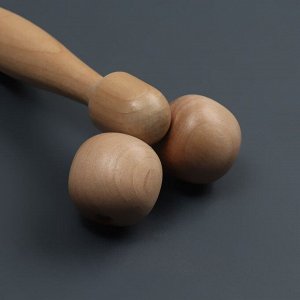 ONLITOP Массажёр универсальный, деревянный, 2 шара, 19 x 9 x 5 см, цвет «светлое дерево»