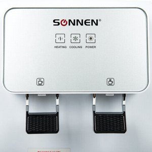 Кулер для воды SONNEN TSE-02WP, настольный, НАГРЕВ/ОХЛАЖДЕНИЕ ЭЛЕКТРОННОЕ, 2 крана, белый, 455622