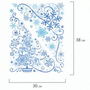 Украшение для окон и стекла ЗОЛОТАЯ СКАЗКА "Узоры на окне 3", 30х38 см, ПВХ, 591217
