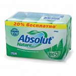 Мыло туалетное антибактериальное 300 г ABSOLUT (Абсолют) КОМПЛЕКТ 4 шт. х 75 г &quot;Алоэ&quot;,без триклозана, 6065