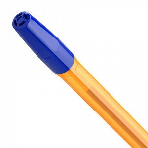 Ручка шариковая BRAUBERG "M-500 ORANGE TONE", СИНЯЯ, корпус тонированный оранжевый, узел 0,7 мм, линия письма 0,35 мм, 143451