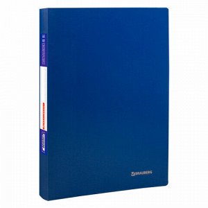 Папка 80 вкладышей BRAUBERG “Office“, синяя, 0,8 мм, 222638